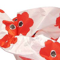 Bright Deep Red-Orange Poppies Flowers Tissue Paper Gift Wrapping 15"x20" Sheets (50 ct)