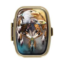 AmSun Animal Eagle Custom Square Medicine Pocket Wallet Travel Pill Vitamin Decoration Box Case Holder
