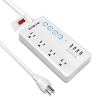 Smart Power Strip, POWRUI WiFi Surge Protector with 4 AC Outlets and 4 USB Ports (5V/4.8A,24W), Voice Control with Alexa & Google Home, 6ft Cord, one by one Button