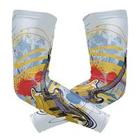 LEVEIS Music Arm Sleeves UV Protection for Men Women Sunblock Protective Gloves Running Golf Cycling Driving Long Arm Cover 1 Pair