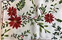 Food Network Christmas Holiday Holly & Pine Poinsettia Stain Resistant Microfiber Napkin (Set of 4)