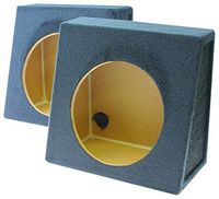 Q Power TW10S Overboxed MDF Wood Carpeted Pair Single 10-Inch Unloaded Boxes