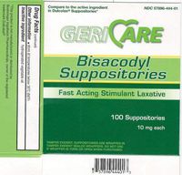 Geri-Care Laxative Suppository, 10 mg Strength, Bisacodyl USP, BIS-01-GCP - Pack of 100
