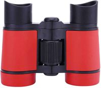 ASEEBY Binoculars for Kids Bird Watching Educational Learning Birthday Presents Gifts for Outdoor Hiking Play Toys for Boys and Girls 4x30mm (Red)