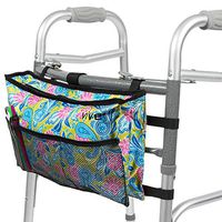 Vive Walker Bag - Water Resistant Accessory Basket Provides Hands Free Storage for Folding Walkers - Attachment Fits Wide and Narrow Styles - Tote Caddy Pouch for Elderly, Seniors, Handicap, Disabled