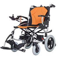 Lightweight Folding Electric Wheelchair,360 ° Intelligent Joystick Lithium Battery Power Transport Wheelchair Chair, Electric Wheelchairs for Adults Elderly, Rollator Walker with Seat