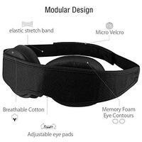 Total Black Out Sleeping Eye Mask Rest Aid with Padded 3D Contured Modular Design Totally Adjustable & Perfectly Compact for Travel & Camping (Black - Faster Delivery)