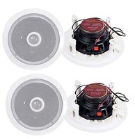 4) New Pyle 6.5" 500W 2 Way Round In Wall/Ceiling Home Speakers System Audio