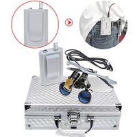 Aries Outlets Waist Hanging Style 5W Portable LED Headlight HeadLamp Filter with 3.5×420mm Working Distance Surgical Medical Binocular Loupes Aluminum Box (Silver)