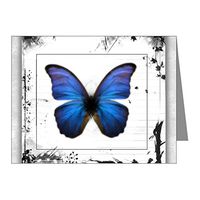 Note Cards (10 Pack) Blue Butterfly Still Life