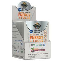 Garden of Life Sport Organic Pre Workout Energy Plus Focus Vegan Energy Powder, Sugar Free, BlackBerry Cherry (12 Count of 0.2 oz Packets), 2.4 oz