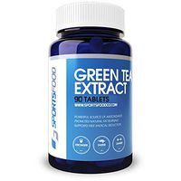 Sports Food Pure Green Tea Extract - 98% Polyphenols 50% EGCG Fat Burner - 1000mg x 90 Pills - Natural Cleanse and Increase Weight Loss - Organic Caffeine for Natural Energy and Detox Booster