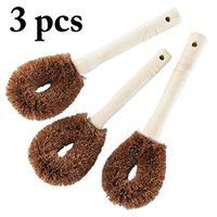 Scrub Brush Long Handle Kitchen Cleaning Brush Pot Washing Cleaning Brush 3PCS
