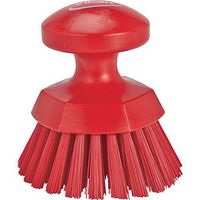 Vikan 38854 Hand-Held Scrub Brush, Polypropylene, Polyester Bristle, 5", Red