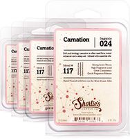 Shortie's Candle Company Pure Carnation Wax Melts Bulk Pack - 4 Highly Scented Bars - Made with Essential & Natural Oils - Flower & Floral Air Freshener Cubes Collection