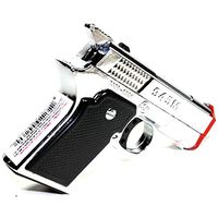 DIYJewelryDepot Silver Pistol Gun Twin Torch Lighter Refillable Cigar Cigarette Stove Miniature Lighters