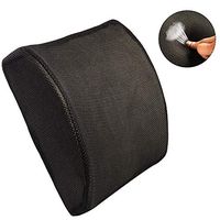 Memory Foam Lumbar Support Back Cushion Pillow for Pain Relief Computer/Office Chair, Car Seat, Recliner Adjustable - Black