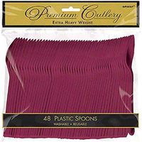 Amscan 8011.27 Premium Heavy Weight disposable-spoons, Full Size, Berry