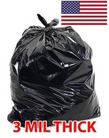 Ox Plastics 55 Gallon Trash Bags 3 MIL Contractor, Large Thick Heavy Duty Garbage Bag, Extra Large Trash Can Liner Bags, 36x52 55gal Drum Liners 3mil (25)