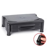 Adjustable Monitor Stand/Riser with Two Drawers, Adjusts to 2 Heights, 15.5" x 11.5" for LCD Flat Screen TV, Fax, Printer, Video Game, Xbox, PS4. Desk Stand Reduces Neck Strain Ergonomic Workstation
