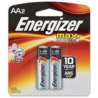 2 Count Energizer Max AA Batteries The Perfect Choice of Power for All AA Battery Operated Devices
