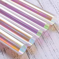 BBC Iridescent Film Flower Wrapping Cellophane Paper Waterproof Thick Florist Bouquet Roll, 19.7X40 Inch