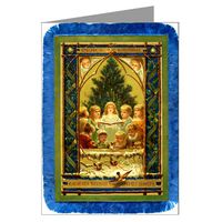 Vintage Original Prangs Holidays Christmas Cards, of Children Singing in Front of Tree,victorian Notecards Boxed Set