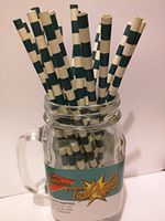 Navy Blue Sailor Striped, Vintage Paper Drinking Straws -100 COUNT - Twilight Parties