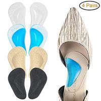 Arch Support Shoe Insert, RooRuns Gel Reusable Arch Cushions for Plantar Fasciitis Support Flat Feet, Adhesive Arch Pads Inserts for Relieve Pressure, Foot Pain, Women and Men - 4 Pairs