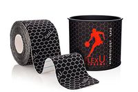 FlexU Supreme; Black Kinesiology Tape; Pre-Cut 1 Roll Pack; Therapeutic Recovery Sports Tape; Advanced Strength & Flexibility Properties; Longer Lasting; Professional Grade