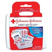 Johnson & Johnson Red Cross Mini First Aid To Go Kit, 12 Pieces, Plastic Case, EA - JOJ8295 Personal Healthcare / Health Care