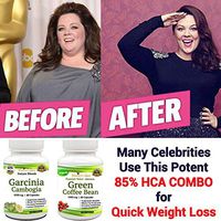 Garcinia Cambogia and Green Coffee Bean Combo - Weight Loss Supplement - Appetite Suppressant - 120 Capsules, 1000 mg - Organic - 85% HCA - Gluten and GMO Free - 100% Pure - Extra Fast Weight Loss