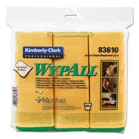 WypAll 83610 Microfiber Cloths, Reusable, 15 3/4 x 15 3/4, Yellow, 6/Pack