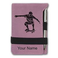 Mini Notepad, Skateboarding, Personalized Engraving Included (Pink)