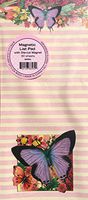 Pooch & Sweetheart Magnetic List Pad with Die-cut Magnet ~ Purple Floral Butterfly 86563