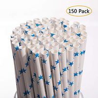 Biodegradable Paper Straws Drinking Disposable Eco-Friendly Straws Bulk for Birthday,Cake Pops Sticks,Baby Showers,Parties Supplies,Wedding Decorations 150 Pack