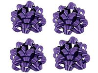 Worlds Purple Gift Wrap Bows,Satin Finish Confetti Bows-Christmas Ribbon Gift Bows 4" Inch (12 Pack)