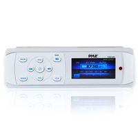 Universal Bluetooth Marine Stereo Radio - 200W Single DIN Weatherproof Boat Receiver System w/Digital LCD Display, RCA, MP3, USB, AM FM Radio, Include Wiring Harness, Remote Control - Pyle