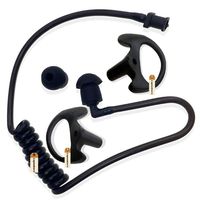 Lsgoodcare Replacement Acoustic Tube with Earbud Compatible for Motorola Kenwood Midland Two Way Radio Replacement Coil Tube Black +2 Way Radio Open Ear Insert Earmold Ear Bud Ear Piece Large Black