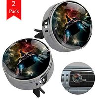 Spaceship two gun black air freshener aromatherapy essential oil diffusers for car vent clip portable with four refill pads 1.33x1.83in
