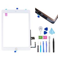 T Phael White Digitizer Repair Kit for iPad 9.7" 2018 iPad 6 6th Gen A1893 A1954 Touch Screen Digitizer Replacement with Home Button + Adhesive + Tools