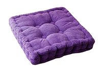 Peacewish Thicker Square Seat Cushion for Home Office Kitchen Indoor Solid Color Chair Pads (Purple, L)