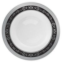 Posh Setting Royal Collection Combo Pack China Look White, Silver/Black Plastic Soup Bowls (Includes 1 Pack of 7.5" Soup Bowls A total of 10 Bowls) Fancy Disposable Dinnerware