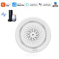 OWSOO WiFi Siren Alarm Sensor Smart Alarm Siren Home Security System Tuya Smart Life APP Compatible with Alexa G-Home Voice Control