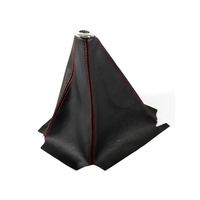 ixaer Car Shift Knob Cover-Universal Stitch/JDM Black PVC Leather Manual/Auto Shifter Shift Boot Cover