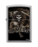 Zippo SOA Samcro Grim Reaper Brushed Chrome Pocket Lighter