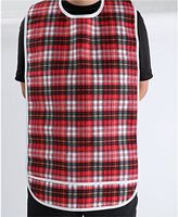 Healthcare Adult Elders Dining Mealtime Bib Cloth Clothing Protector Disability Aid Apron Waterproof Washable Reusable (45 * 90cm, Red)