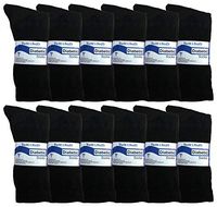 Yacht & Smith Loose Fit Non-Binding Soft Cotton Diabetic Crew And Ankle Socks, Bulk Value Pack