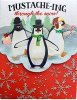 Molly & Rex Glitter & Gem Embellised Mini Pocket Notepad, Penguins Mustache-ing Through The Snow! 61582