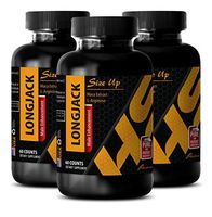 Male libido Booster Natural - LONGJACK Size UP - Natural Ginseng Capsules - 3 Bottles 180 Capsules
